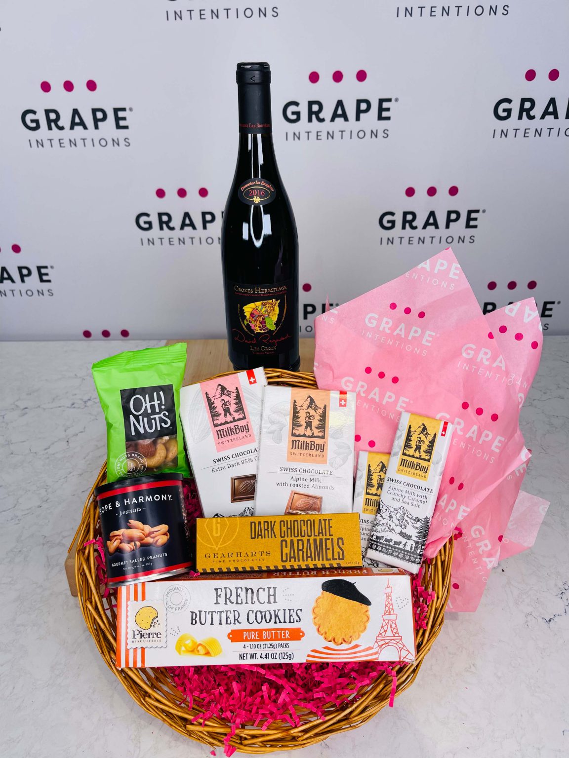 Grape Intentions Gift Basket Chocolate and Nuts Grape Intentions